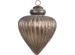 Guaina Natalizia Clayre & Eef Ø 16X18 Cm Vetro Grigio Marrone