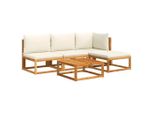 Vidaxl Set Di Divani Da Giardino 5 Pezzi Con Cuscini In Legno Di Acacia E Corda