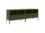Vidaxl Mobili Tv 2 Pz. Verde Oliva 68X39X50,5 Cm Acciaio