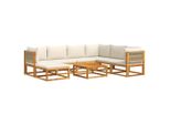 Vidaxl Set Di Divani Da Giardino 8 Pezzi Con Cuscini In Legno Di Acacia E Corda