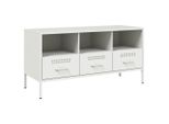 Mobile Tv Vidaxl Bianco 100,5X39X50,5 Cm Acciaio