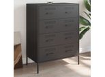 Vidaxl Credenza Nera 68X39X89 Cm Acciaio