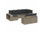 Vidaxl Set Di Divani Da Giardino Da 10 Pezzi Con Cuscini In Polirattan Grigio Chiaro