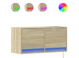 Parete Tv Con Illuminazione Led Rovere Sonoma 80X31X38 Cm