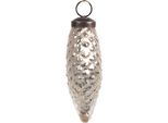 Guaina Natalizia Clayre & Eef Ø 4X10 Cm In Vetro Color Argento