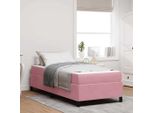 Vidaxl Struttura Letto Con Materasso Rosa 90 X 190 Cm In Tessuto