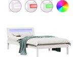 Vidaxl Struttura Letto Con Testiera Bianca 100 X 200 Cm In Legno Di Pino Massiccio