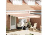 Vidaxl Tenda Da Sole Retrattile Multicolore 400 X 300 Cm Tessuto E Metallo