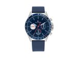 Multifunktionsuhr Tommy Hilfiger "Clark", Blau, Silberfarben, Armbanduhren, Herren, Quarzuhr, Armbanduhr, Herrenuhr, Lederarmband, Analog