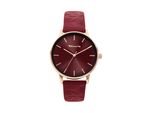 Quarzuhr TAMARIS, weinrot, Armbanduhren, Damen, Quarzuhr, Armbanduhr, Damenuhr, Lederarmband, analog