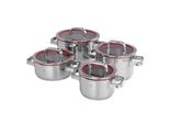 Wmf Function 4 Topf-Set Bratentopf (2,5L), FleischtöPfe (1,9L), (3,9L), (5,7L) Silber