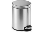 Durable Cestino Cilindrico Con Pedale In Acciaio Inossidabile 5L , Argento, 340023