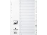 Durable Divisorio A4 In Pp 24 Tasti A-Z Con Cavalierini Prestampati E Indice , Bianco, 616402
