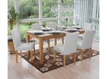 Set Di 6 Sedie Per Sala Da Pranzo Sedia Da Cucina Littau ~ Pelle Finta, Bianco Opaco, Gambe Chiare