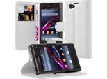 Cadorabo Cover Per Sony Xperia Z1 Compact Cover Protettiva In Bianco Custodia Per Cellulare Cover Chiusura Magnetica