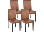 Set Di 4 Sedie Per Sala Da Pranzo Sedia Da Cucina Littau ~ Tessuto, Finto Camoscio, Gambe Scure