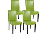 Set Di 4 Sedie Per Sala Da Pranzo Sedia Da Cucina Littau ~ Similcuoio, Verde, Gambe Scure