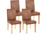 Set Di 4 Sedie Per Sala Da Pranzo Sedia Da Cucina Littau ~ Tessuto, Similcuoio Scamosciata, Gambe Chiare
