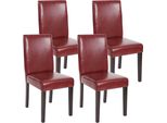 Set Di 4 Sedie Per Sala Da Pranzo Sedia Da Cucina Littau ~ Pelle Finta, Rosso-Marrone, Gambe Scure