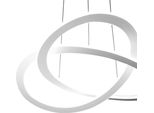 Lampadario Led Moderno Yara 50W Sospensione Dimmerabile 4000K Luce Calda, Design Anelli In Alluminio Bianco 67X120Cm, 2400Lm, Led Integrato IP20