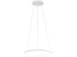 Krizia - Lampada A Sospensione Led 50W Dimmerabile - 2900Lm, Luce Calda 3000K, Anello Bianco Opaco, Diffusore Opale, D. 60 Cm, IP20