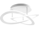 Plafoniera Led Moderna Yara 50W Dimmerabile 4000K Luce Calda, Design Ad Anelli In Alluminio Bianco 70X17Cm, 2400Lm, Led Integrato IP20