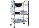 Wenko Carrello Da Cucina Florenz Scaffale Per Servire Ruote Carrello Laterale Bagno Industriale