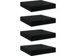 Vidaxl Mensole Sospese 4 Pz. Nero Lucido 23X23,5X3,8 Cm Mdf