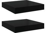 Vidaxl Mensole Sospese 2 Pz. Nero Lucido 23X23,5X3,8 Cm Mdf