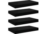 Vidaxl Mensole Sospese 4 Pz. Nero Lucido 40X23X3,8 Cm Mdf