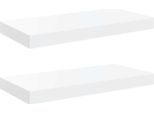 Vidaxl Mensole Sospese 2 Pz. Bianco Lucido 50X23X3,8 Cm Mdf
