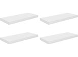 Mensole Sospese 4 Pz. Mdf Bianco Lucido 60X23,5X3,8 Cm
