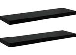 Vidaxl Mensole Sospese 2 Pz. Nero Lucido 80X23,5X3,8 Cm Mdf