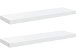 Vidaxl Mensole Sospese 2 Pz. Bianco Lucido 80X23,5X3,8 Cm Mdf