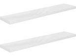 Vidaxl Mensole Sospese 2 Pz. Bianco Lucido 120X23,5X3,8 Cm Mdf