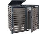 2 Coperchio Per Cestino HWC-K14, Coperchio Per Cestino, 119X134X84Cm Wpc Metallo 78Kg ~ Antracite