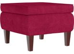 Vidaxl Sgabello Con Gambe In Legno Velluto Rosso Vino