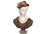 Casa Padrino Luxury Art Nouveau Marble Decorative Bust Lady White / Brown H. 60 Cm