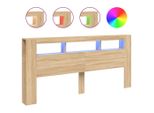 Vidaxl Testata Led Rovere Sonoma 220X18,5X103,5 Cm Materiale A Base Di Legno