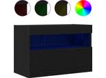 Syfax™ Mobile Tv Da Parete Rovere Nero 60 X 30 X 40 Cm