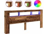 Testiera Vidaxl Led Effetto Legno Vecchio 220X18,5X103,5 Cm Materiale A Base Di Legno