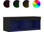 Syfax™ Set Mobile Tv Rovere Nero 80 X 30 X 30 Cm Legno Multistrato