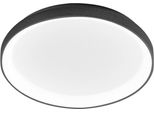 Krizia - Plafoniera Led Dimmerabile 38W 3000K - Luce Calda 3300Lm, Diffusore Opale, Montatura Nero, IP20, D.27 Cm, Design Moderno