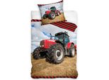 Bettbezug Trekker Rot 140 X 200 Cm 60 X 70 Cm - 100% Baumwolle