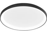 Krizia - Plafoniera Led Moderna 50W Dimmerabile - 4100Lm, Luce Calda 3000K, Alluminio Nero, Diffusore Opale, D.45 Cm, IP20