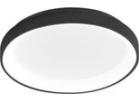 Krizia - Plafoniera Led Dimmerabile 30W 3000K - Luce Calda 2600Lm, Diffusore Opale, Montatura Nero, IP20, D.27 Cm, Design Moderno