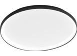 Krizia - Plafoniera Led 60W Dimmerabile - 5300Lm, Luce Calda 3000K, Diffusore Opale, Alluminio Nero, D.60 Cm, IP20, Design Moderno