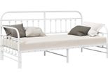 Vidaxl Struttura Letto Da Giorno Bianca 100 X 190 Cm Acciaio Verniciato A Polvere
