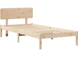 Vidaxl Struttura Letto Con Testiera Naturale 75 X 190 Cm In Legno Di Pino Massiccio