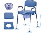 Vevor Sedia Da Comodino Notturna Portata 181 Kg, Sollevatore Di Sedili Per Wc Con Sedile E Schienale Imbottiti, Secchio Rimovibile Da 5 Litri, Sedia Da Comodino Regolabile In Altezza (815-915 Mm) Per Adulti